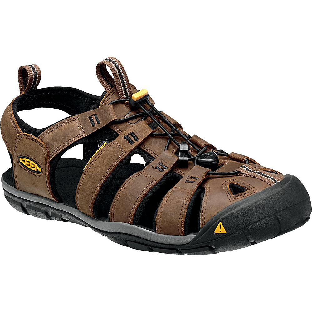 KEEN Mens Clearwater CNX Leather Sandal 9.5 Dark Earth Black KEEN Men s Footwear