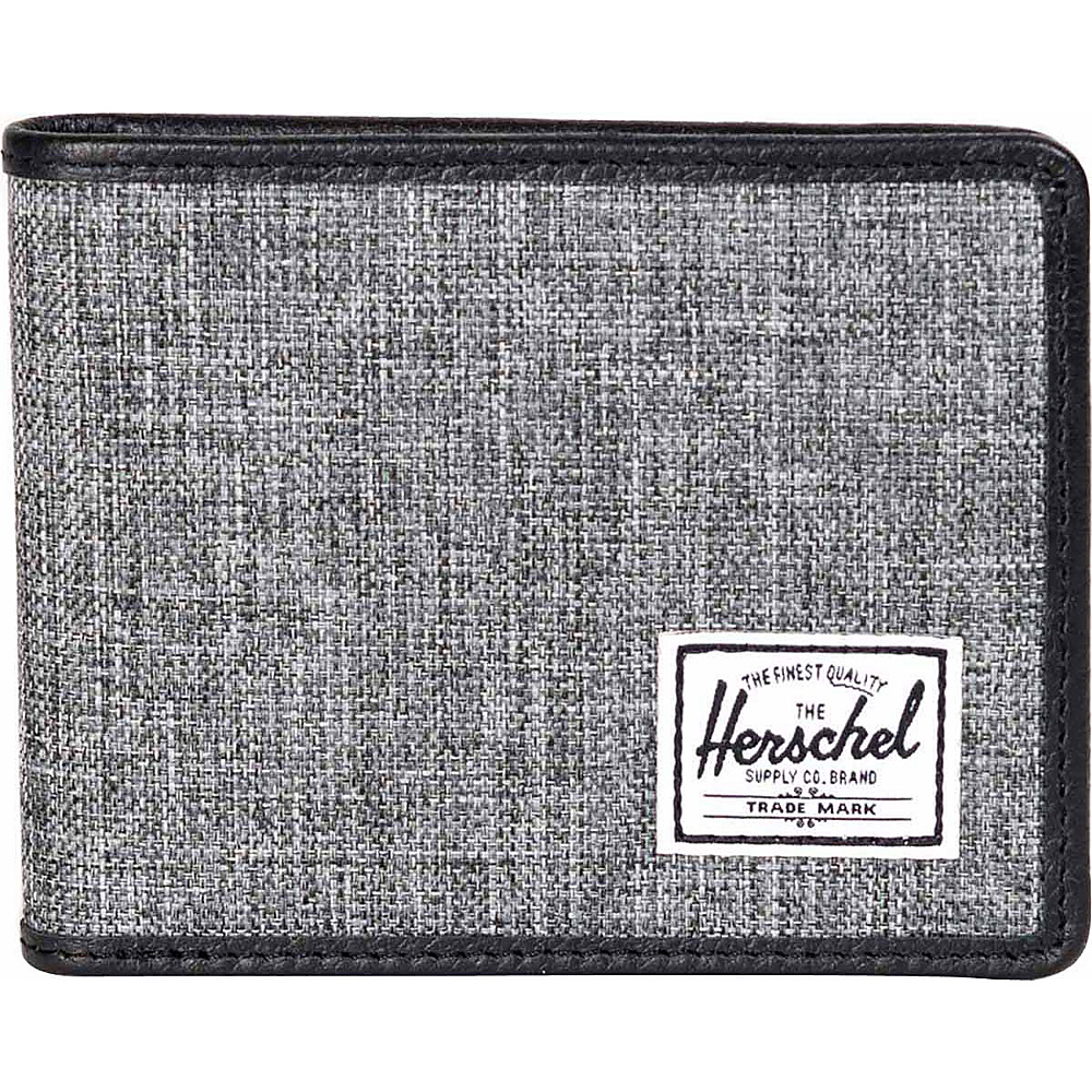 Herschel Supply Co. Taylor Bi Fold Wallet Raven Crosshatch Black Leather Herschel Supply Co. Men s Wallets