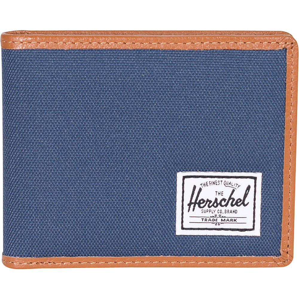 Herschel Supply Co. Taylor Bi Fold Wallet Navy Tan Leather Herschel Supply Co. Men s Wallets