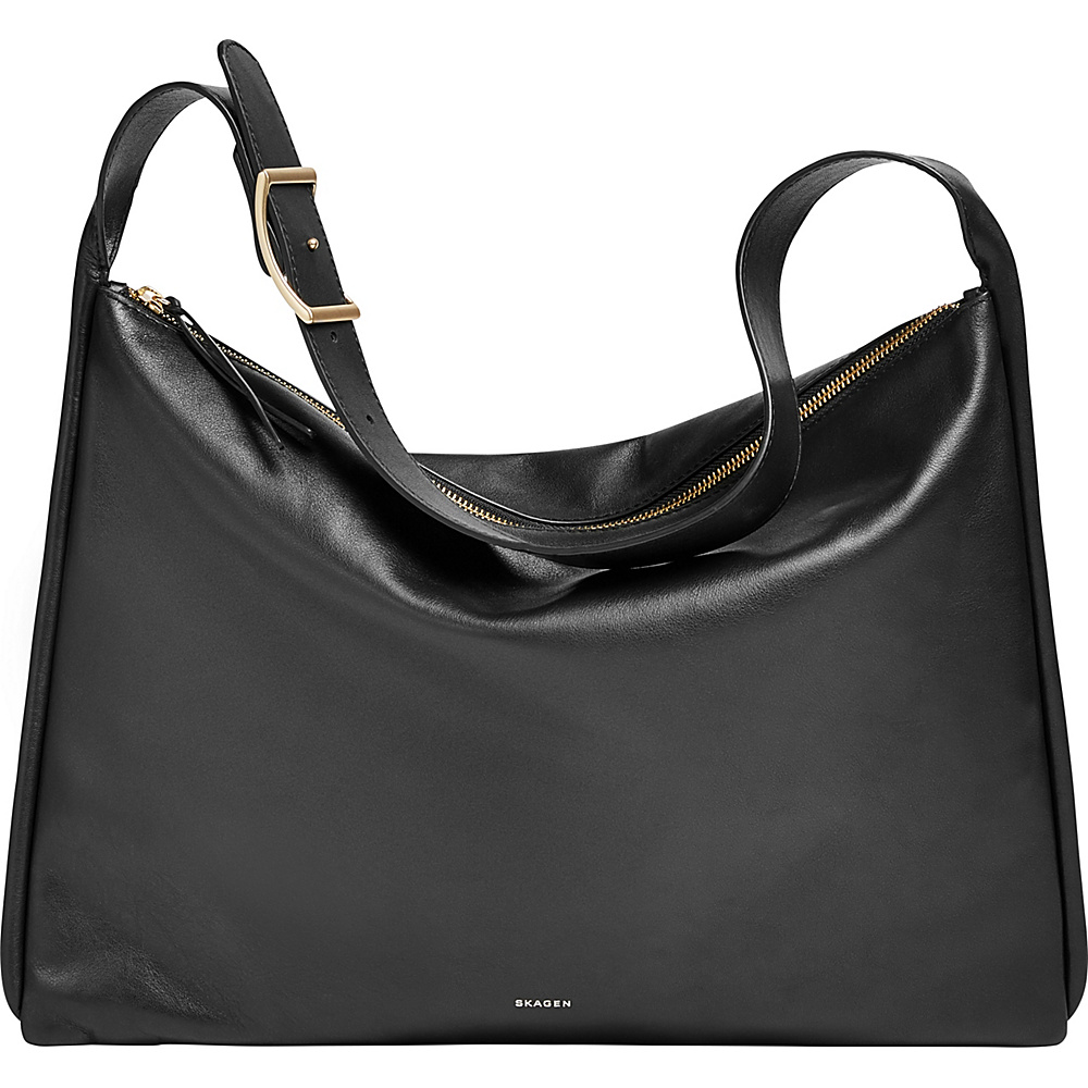 Skagen Anesa Leather Shoulder Bag Black Skagen Leather Handbags
