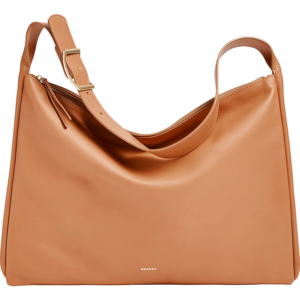 Skagen Anesa Leather Shoulder Bag Tan Skagen Leather Handbags