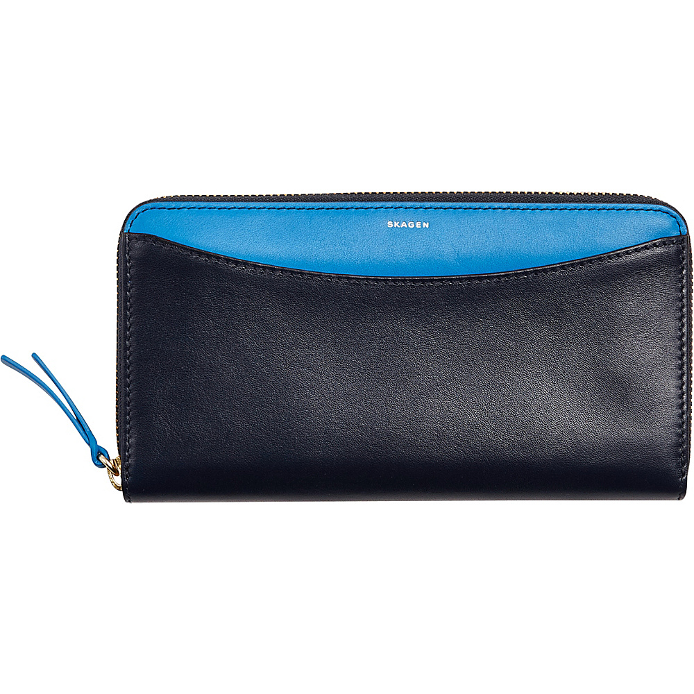 Skagen Continental Leather Zip Wallet Ink Skagen Women s Wallets
