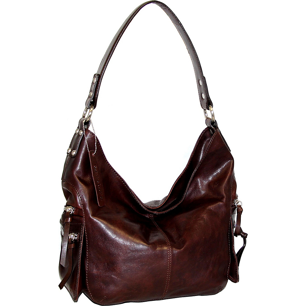 Nino Bossi Marigold Bouquet Hobo Chocolate - Nino Bossi Leather Handbags