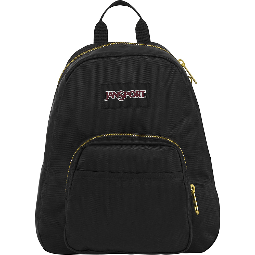 JanSport Half Pint FX Mini Backpack Black / Gold - JanSport Fabric Handbags