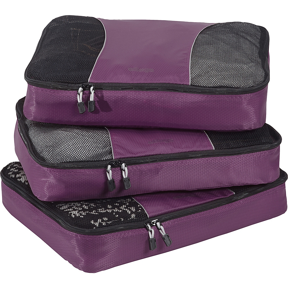 eBags Large Packing Cubes 3pc Set Eggplant eBags Travel Organizers