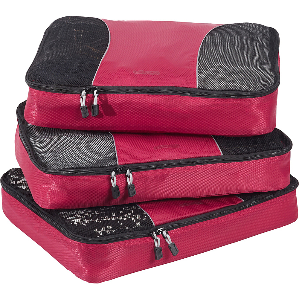 eBags Large Packing Cubes 3pc Set Raspberry