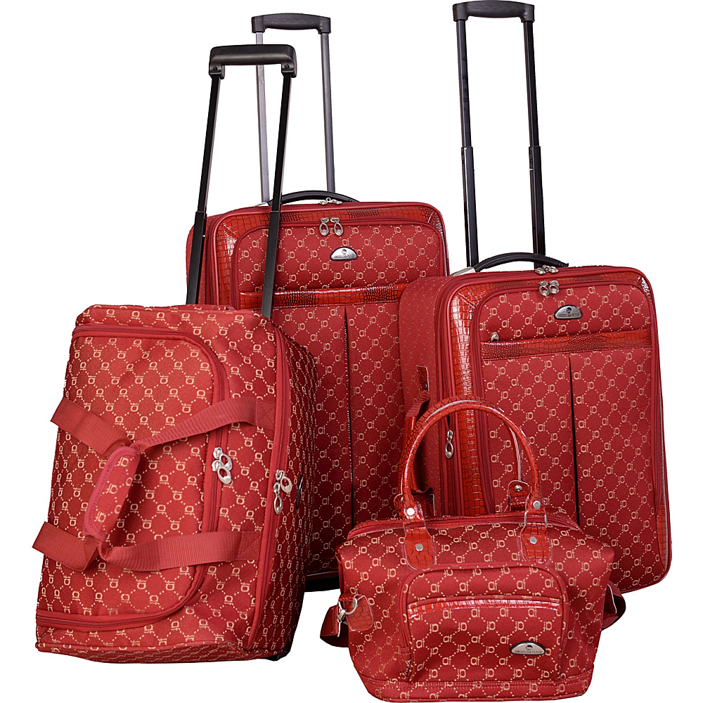 American Flyer AF Signature 4 Piece Luggage Set Red American Flyer Luggage Sets
