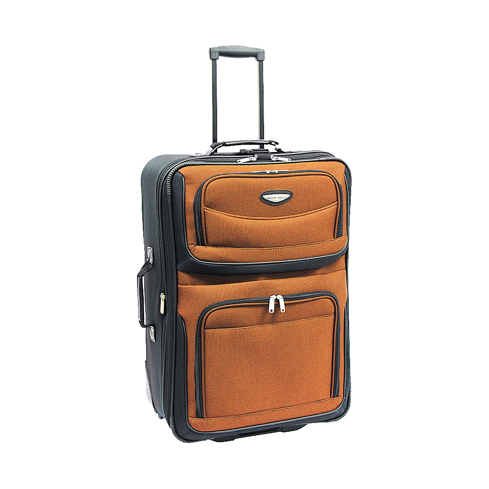 Traveler s Choice Amsterdam 25 in. Expandable Rolling Upright Orange Traveler s Choice Softside Checked