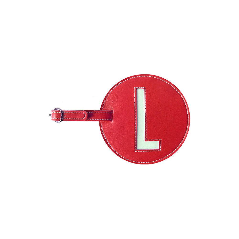 pb travel Initial L Luggage Tag Set of 2 Red pb travel Luggage Accessories