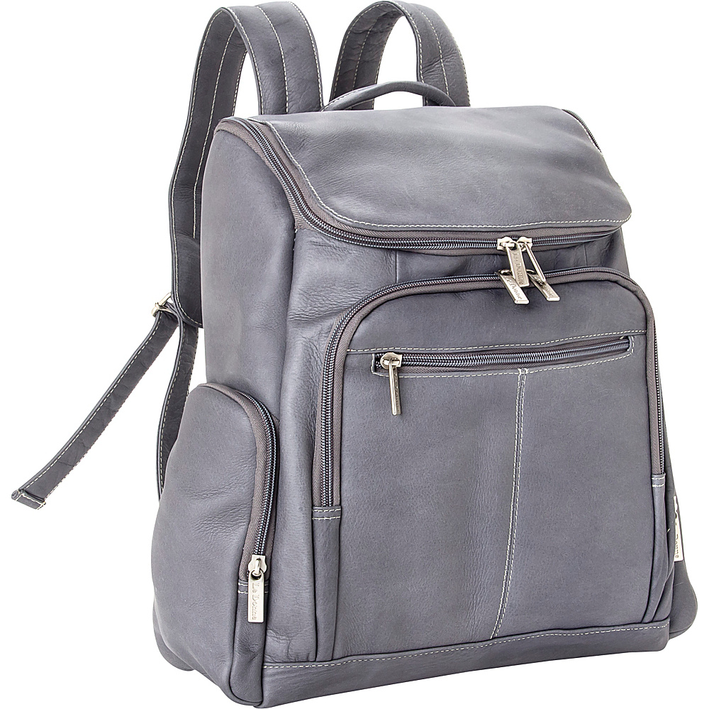 Le Donne Leather Computer Back Pack Gray Le Donne Leather Business Laptop Backpacks