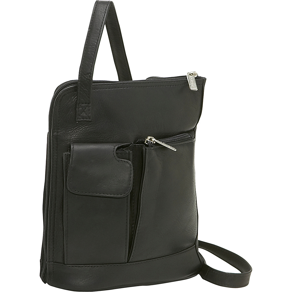 Le Donne Leather L Zip Shoulder Bag Black