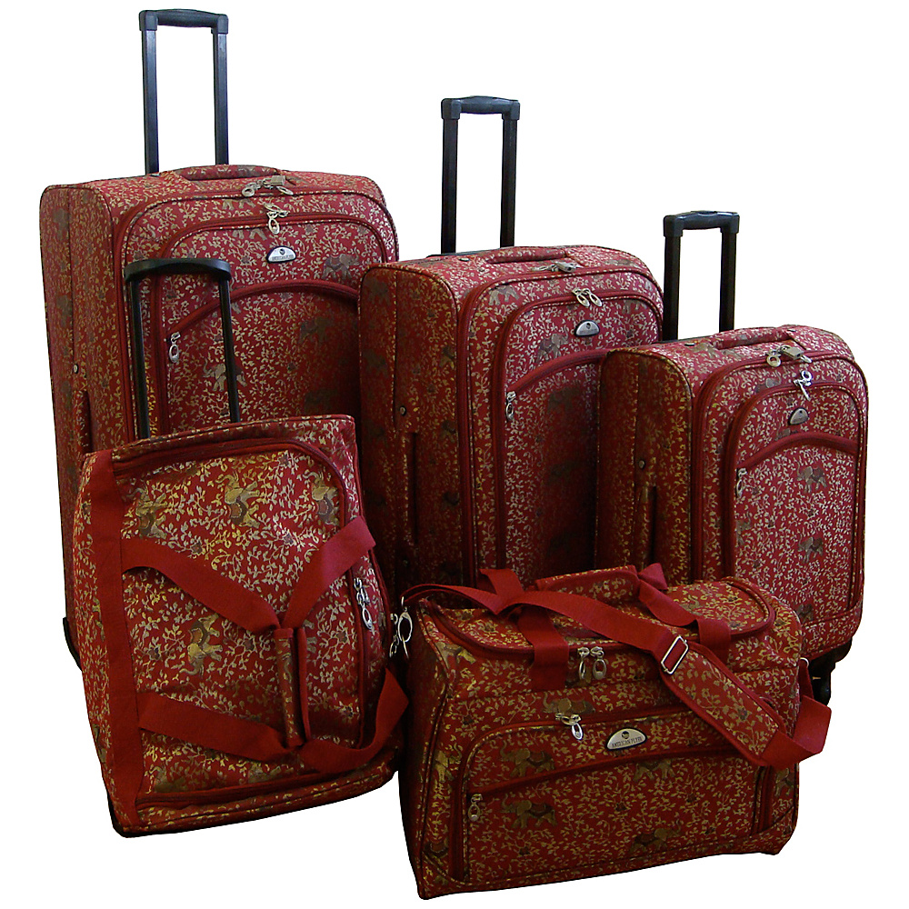 American Flyer Budapest 5 pc Spinners Luggage Set Red