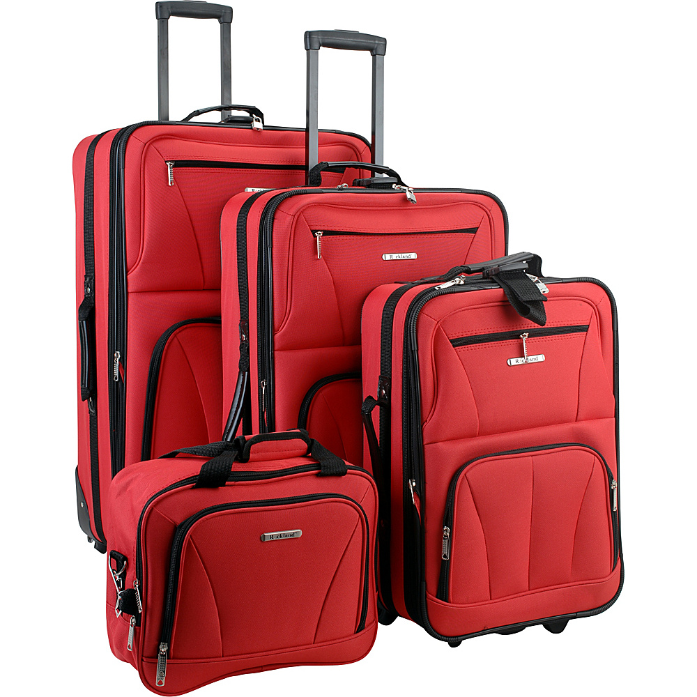 Rockland Luggage Deluxe 4 Piece Luggage Set Red Rockland Luggage Luggage Sets