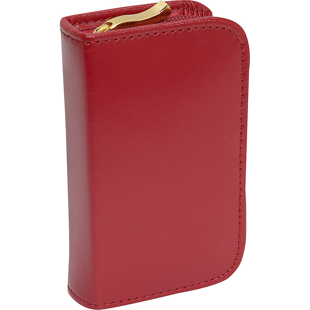 Budd Leather Leather 4 Vial Pill Case Red