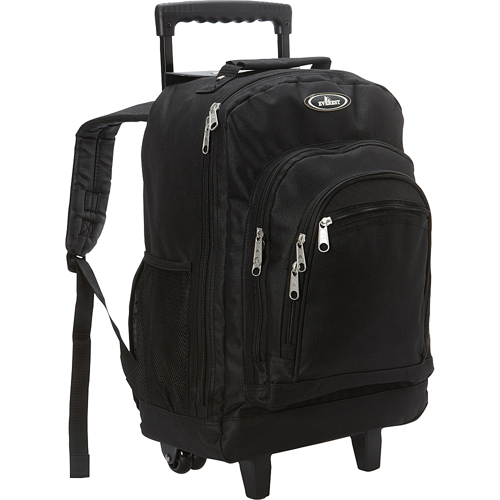 Everest Patterned Wheeled Backpack Black Everest Rolling Backpacks