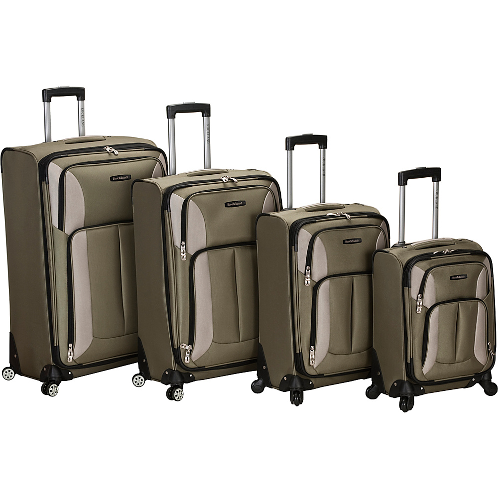 Rockland Luggage 4 Piece Quad Spinner Luggage Set Olive Rockland Luggage Luggage Sets