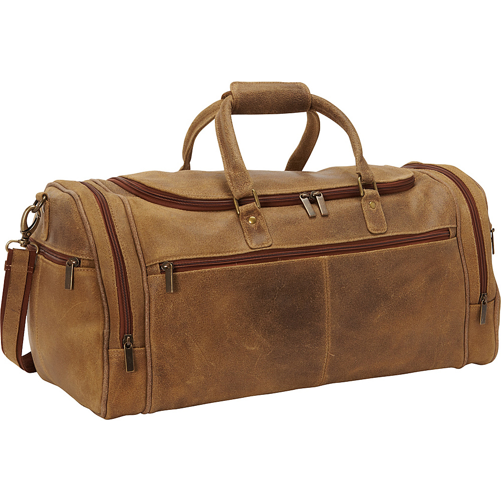 Le Donne Leather Distressed Leather Overnighter Duffel Tan Le Donne Leather Travel Duffels