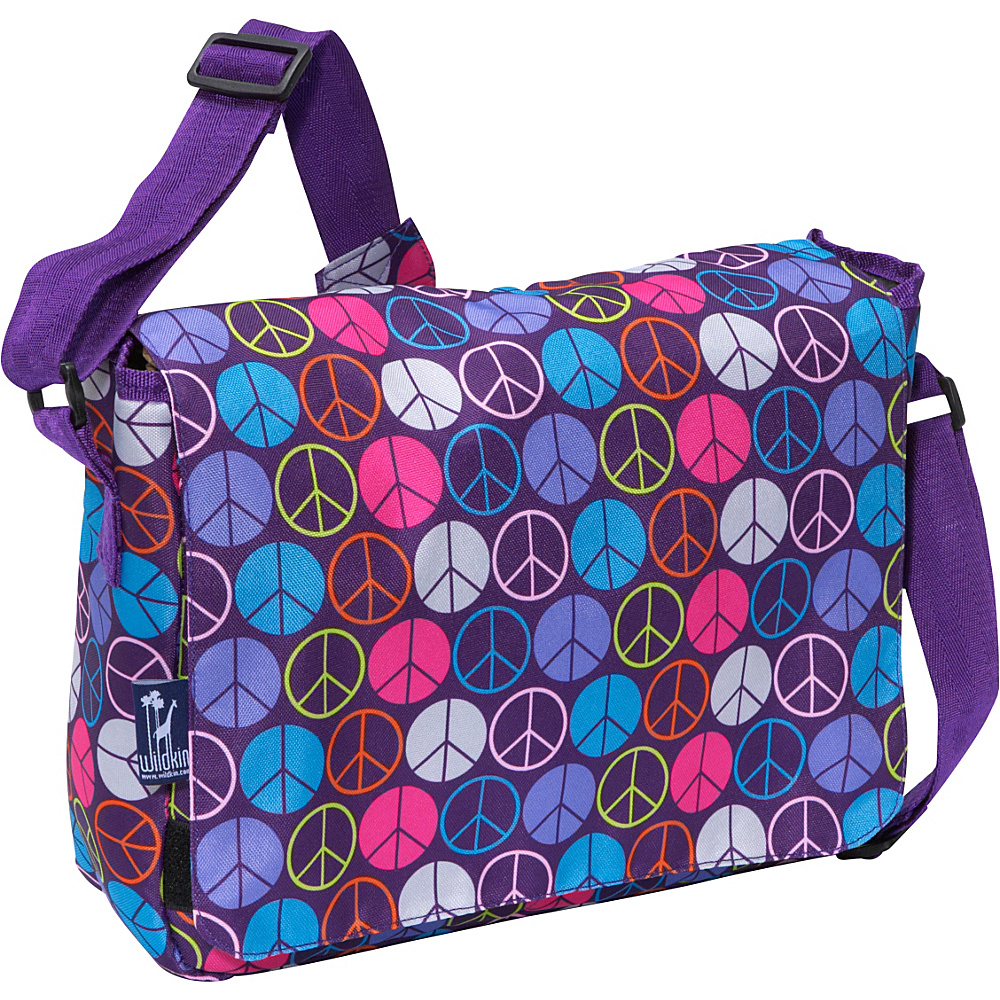 Wildkin Peace Signs Purple Kickstart Messenger Bag