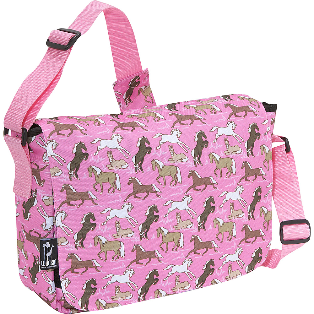 Wildkin Horses in Pink Kickstart Messenger Bag Horses