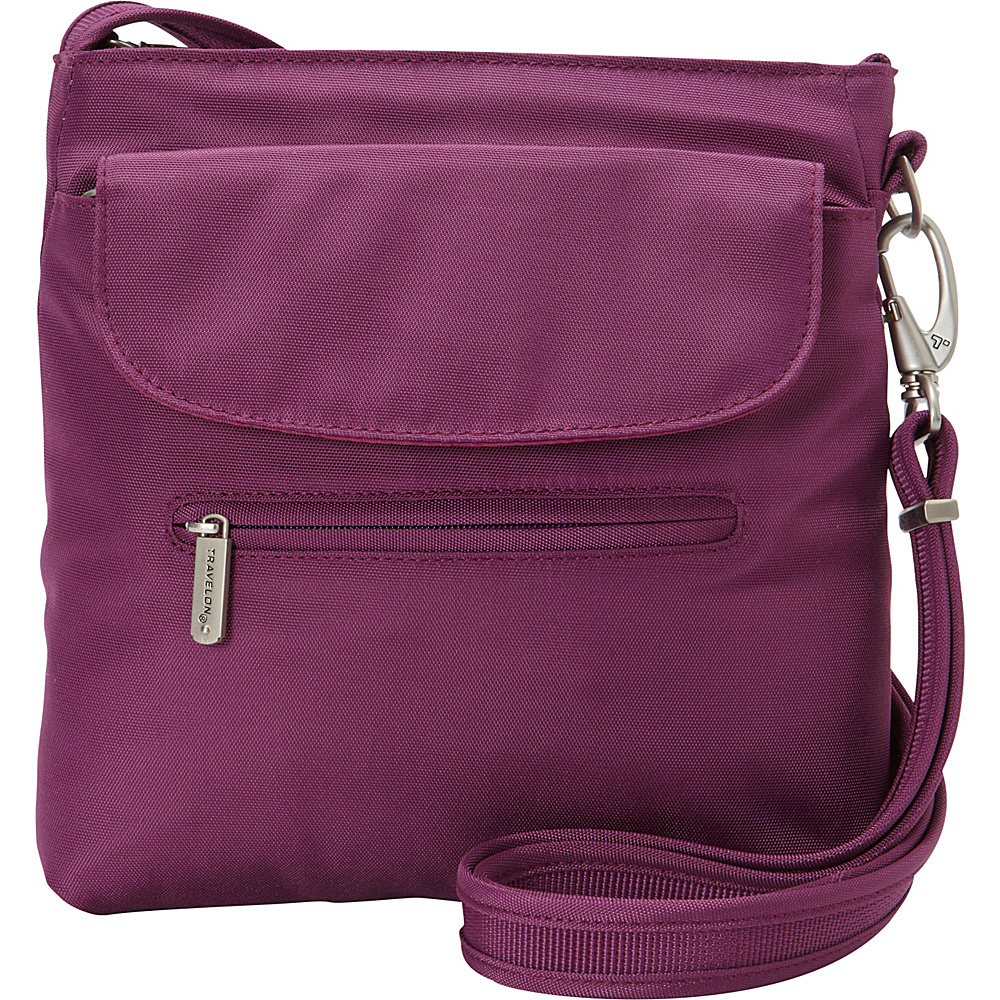 Travelon Anti Theft Classic Mini Shoulder Bag Exclusive Colors Orchid Exclusive Color Travelon Fabric Handbags