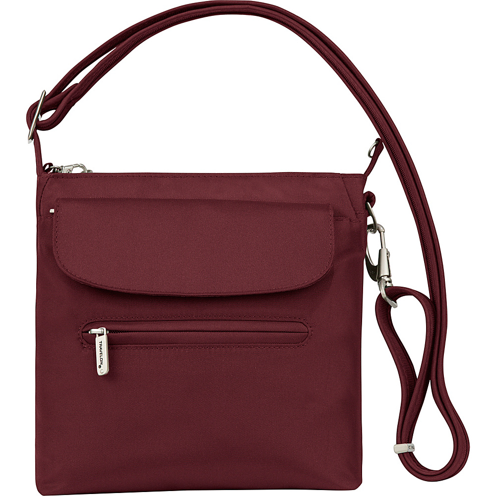 Travelon Anti Theft Classic Mini Shoulder Bag Exclusive Colors Burgundy Exclusive Color Travelon Fabric Handbags