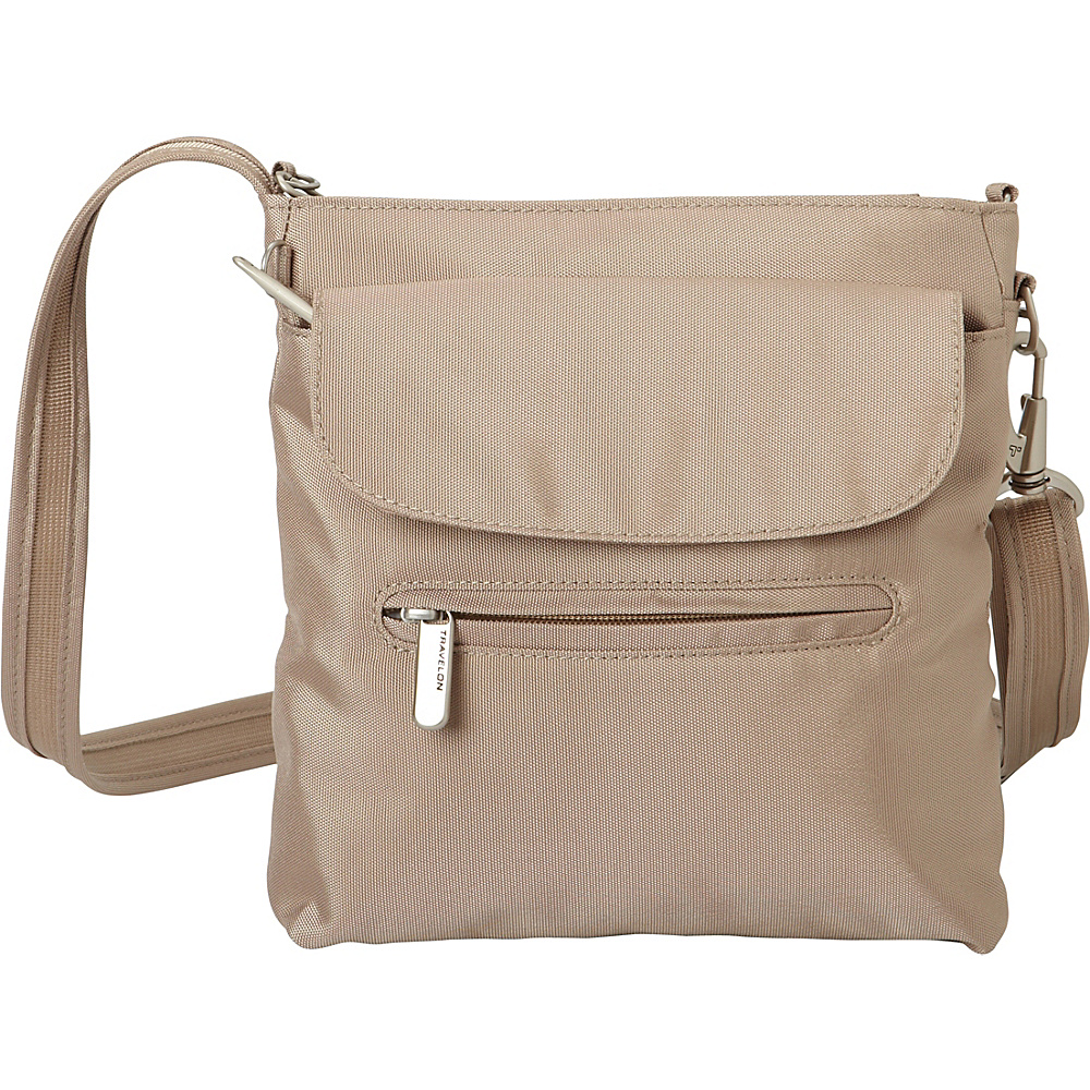 Travelon Anti Theft Classic Mini Shoulder Bag Exclusive Colors Champagne Exclusive Color Travelon Fabric Handbags