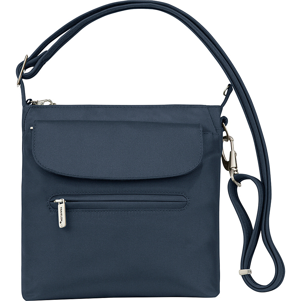 Travelon Anti Theft Classic Mini Shoulder Bag Exclusive Colors Dark Blue Exclusive Color Travelon Fabric Handbags