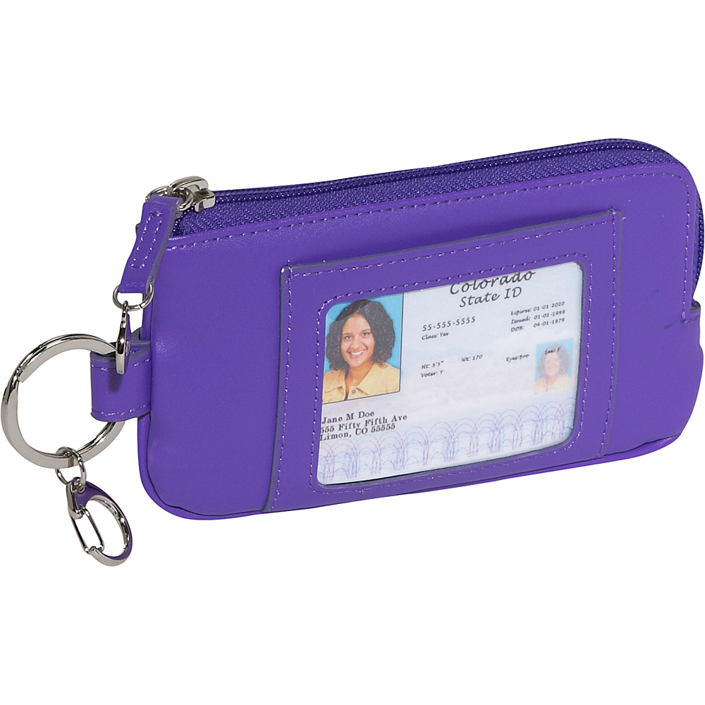 Royce Leather Phone ID Credit Card Wallet Purple