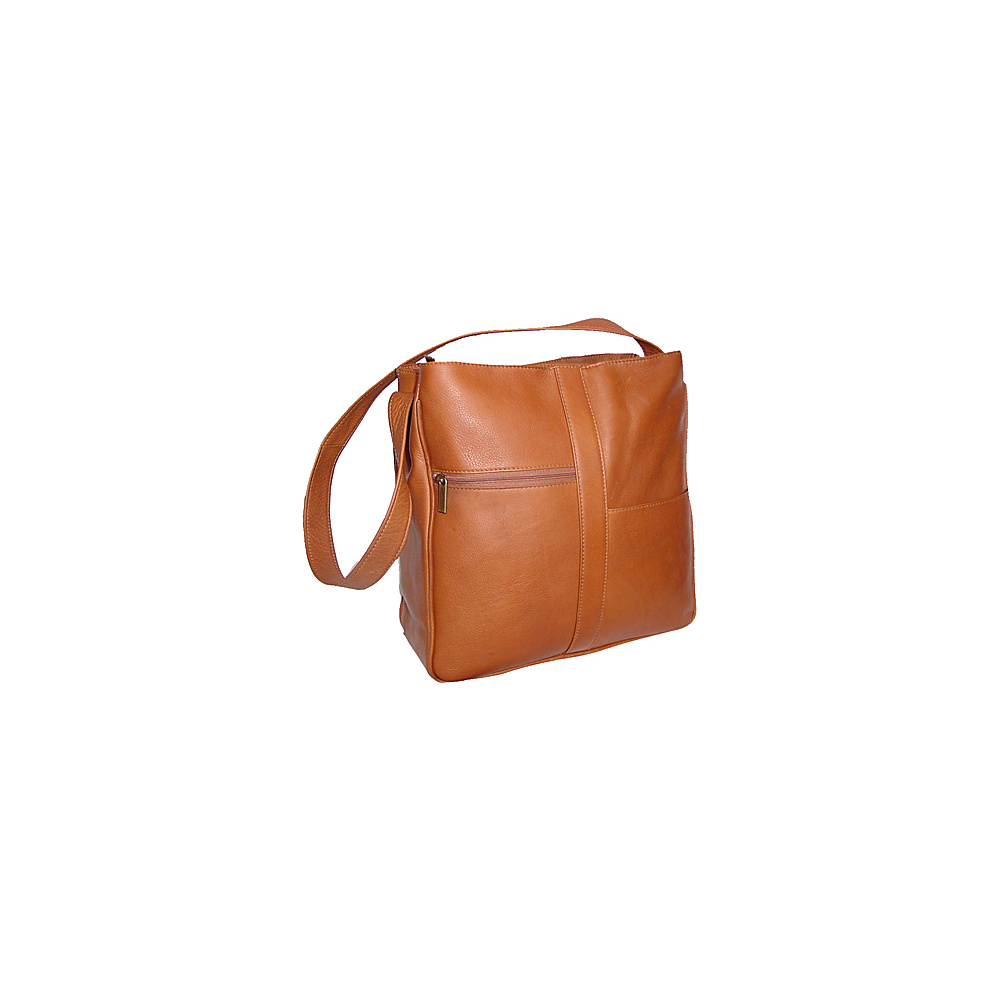 David King Co. Double Top Zip Shoulder Bag Tan David King Co. Women s Business Bags