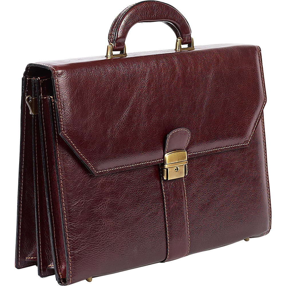 ClaireChase Italiano Leather Briefcase cognac