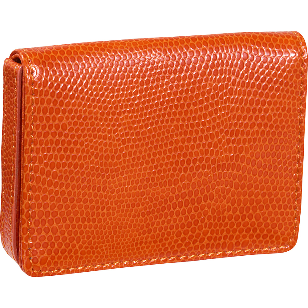 Budd Leather Business Card Case Oversized Tangerine