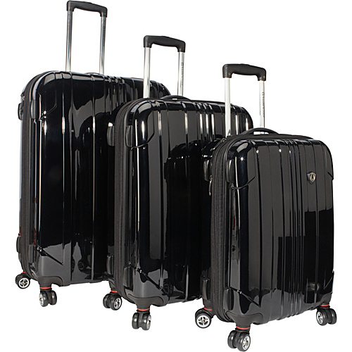 Traveler's Choice Sedona 3-Piece Hardside Spinner Set Black - Traveler's Choice Hardside Luggage