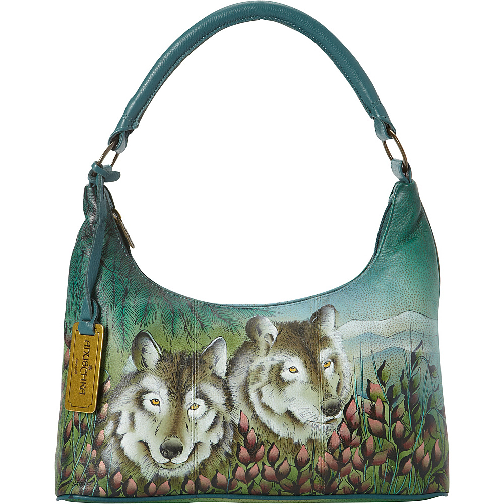 Anuschka Contemporary Hobo Western Wolf Anuschka Leather Handbags