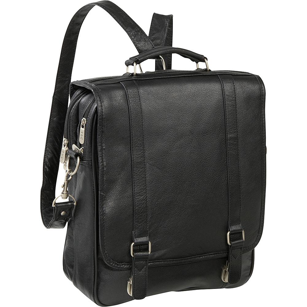 AmeriLeather Leather Laptop Backpack Briefcase Black