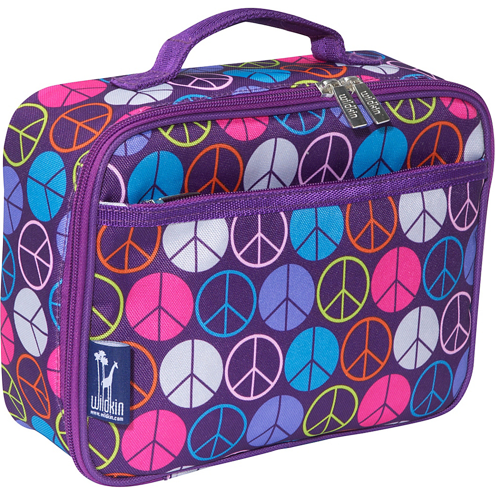 Wildkin Peace Signs Purple Lunch Box Peace Signs