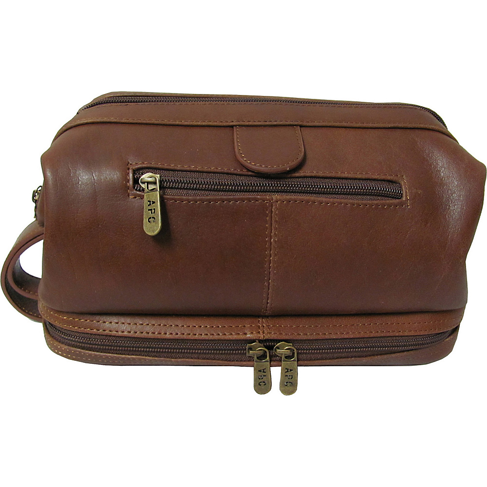 AmeriLeather Leather Toiletry Bag Brown