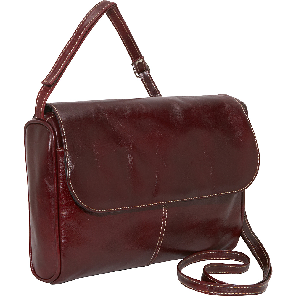 David King Co. Florentine Flap Front Handbag Cherry David King Co. Leather Handbags