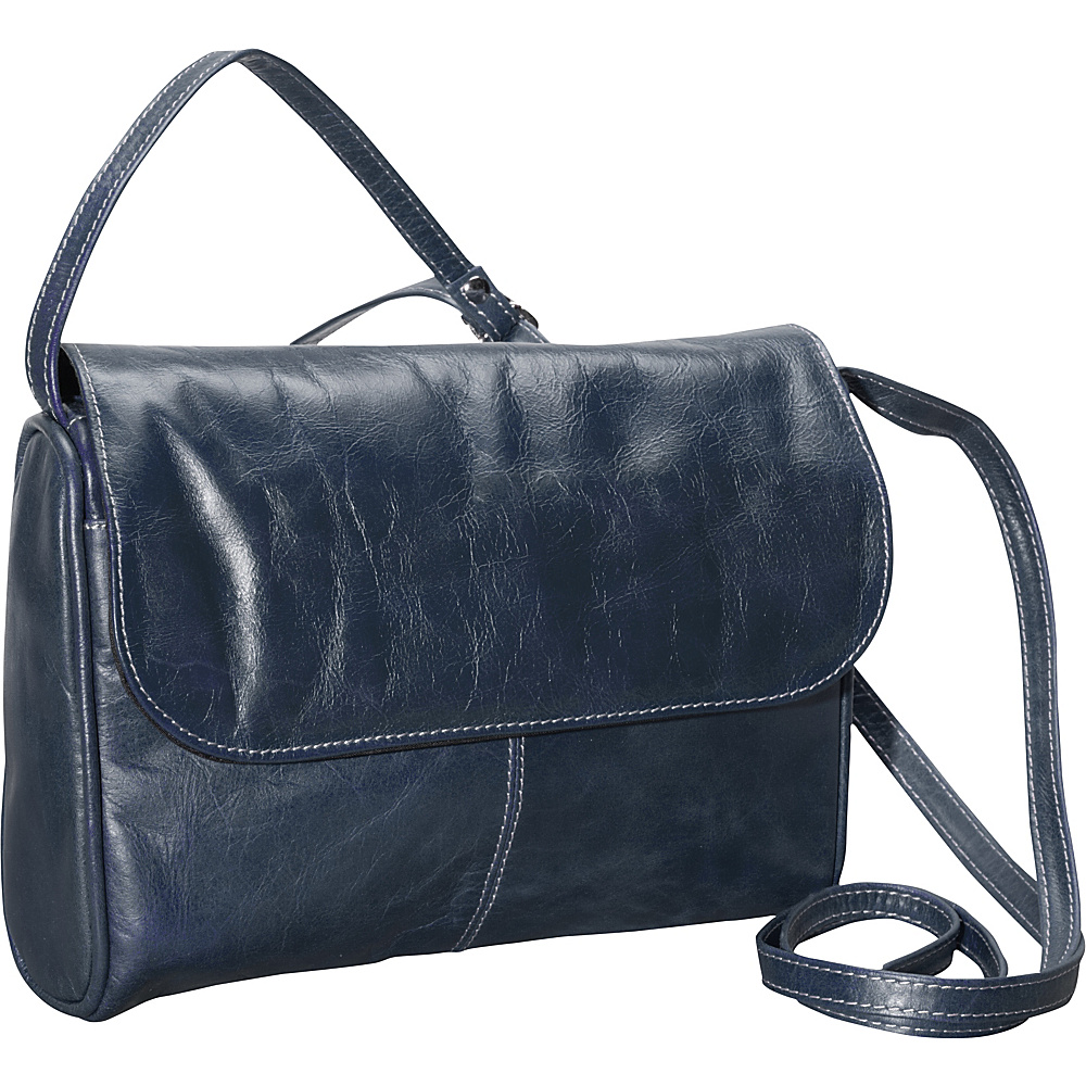 David King Co. Florentine Flap Front Handbag Blue David King Co. Leather Handbags