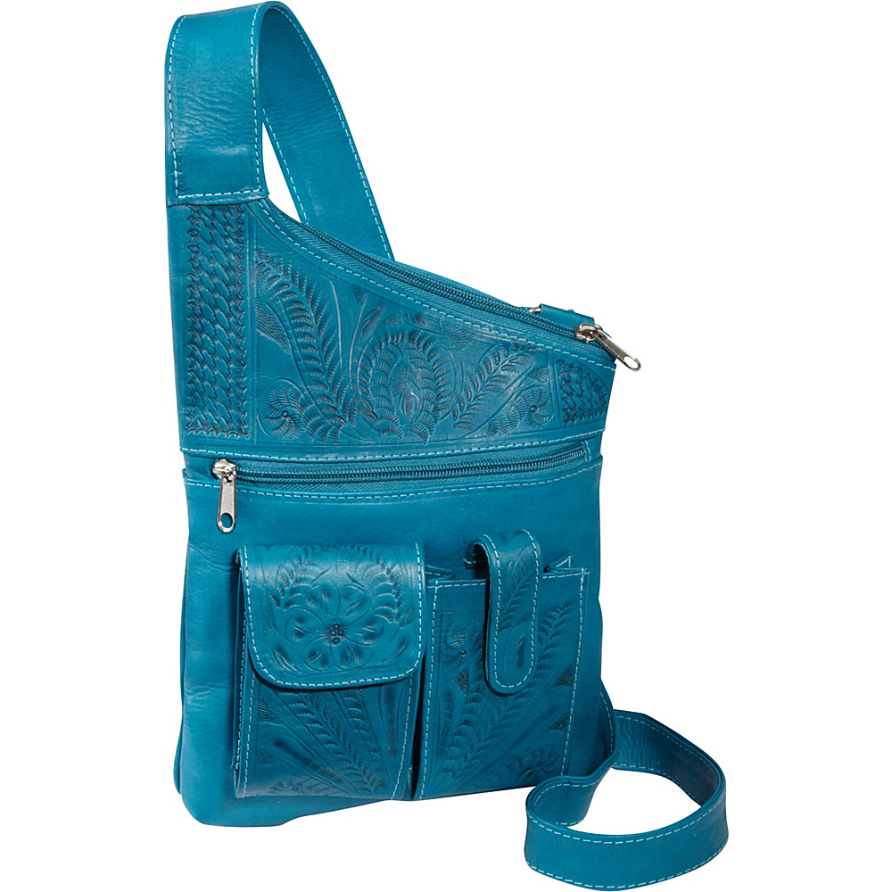 Ropin West Cross Over Crossbody Bag Turquoise Ropin West Leather Handbags