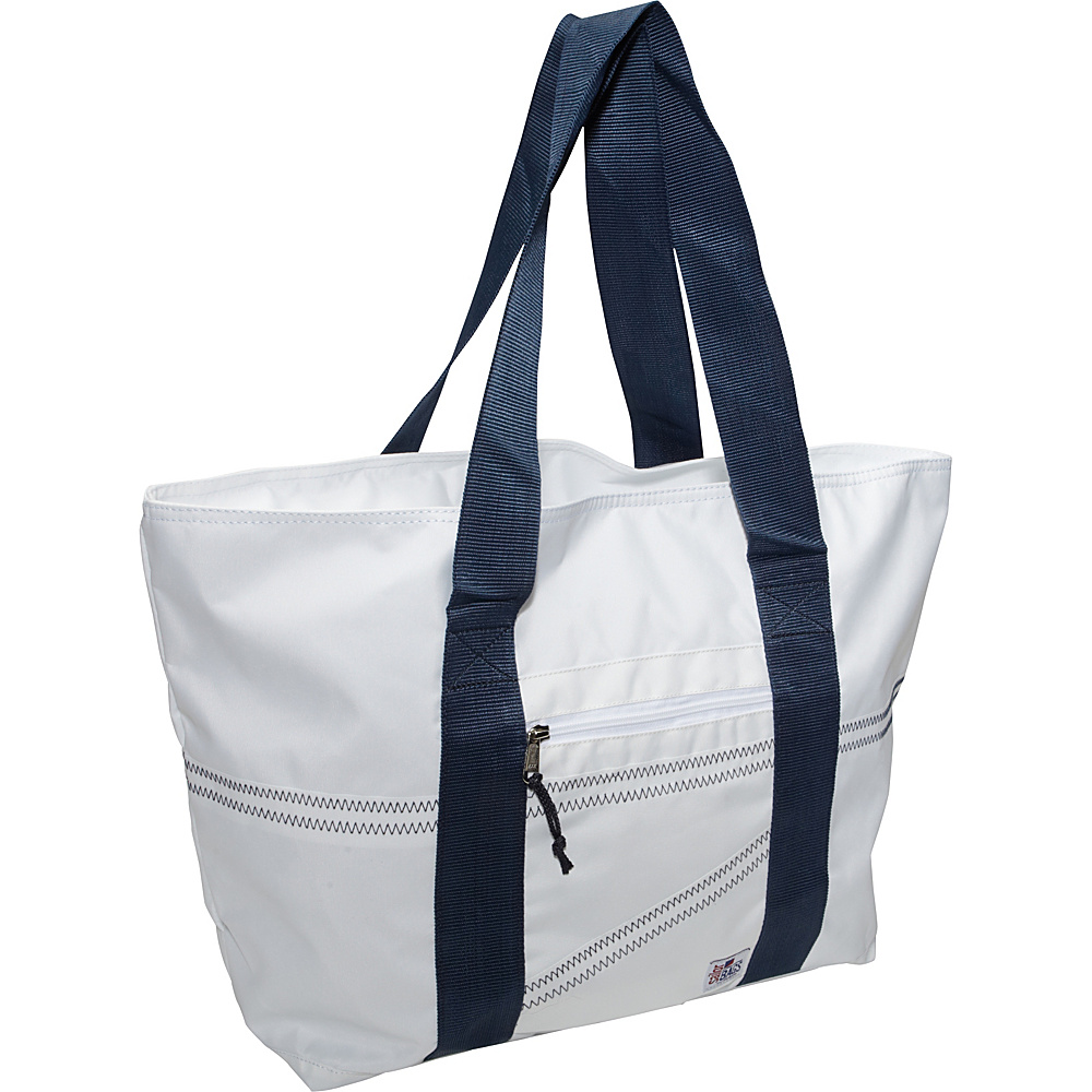 SailorBags Sailcloth Large Tote White with Blue Straps SailorBags Fabric Handbags