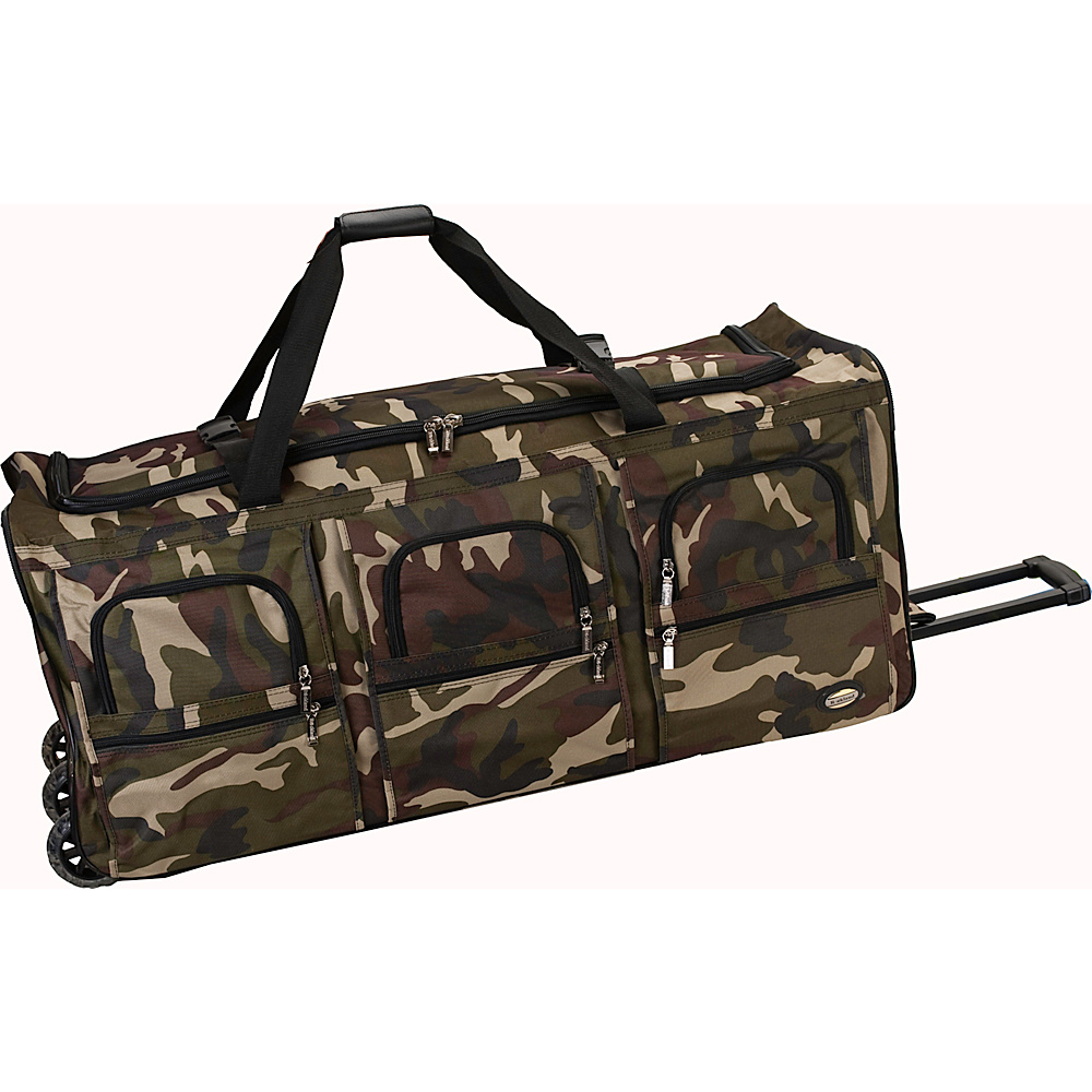 Rockland Luggage Voyage 4 40 Rolling Duffel Camouflage Green Rockland Luggage Softside Checked