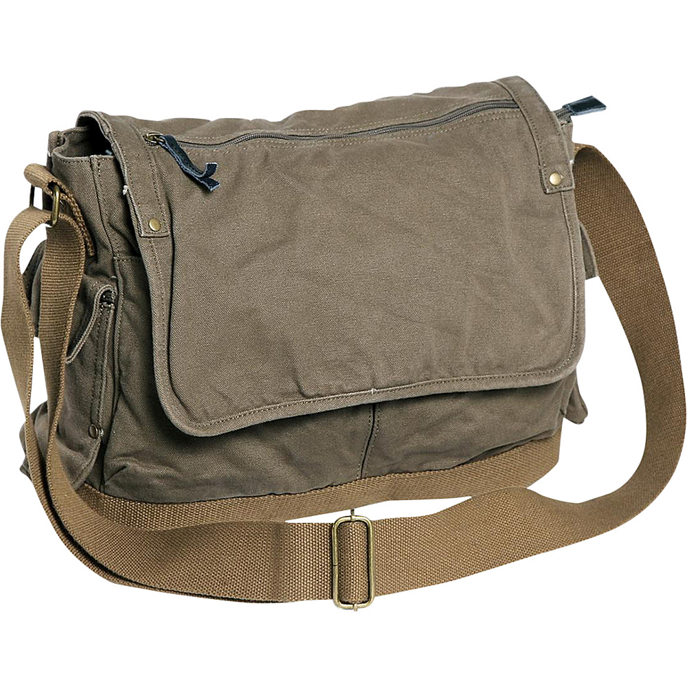 Vagabond Traveler Casual Style Canvas Messenger Bag Military Green Vagabond Traveler Messenger Bags