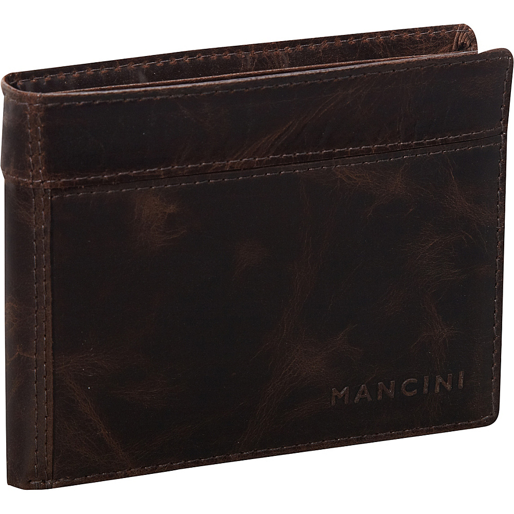 Mancini Leather Goods Men s Classic Billfold with Removable Passcase Brown Mancini Leather Goods Men s Wallets
