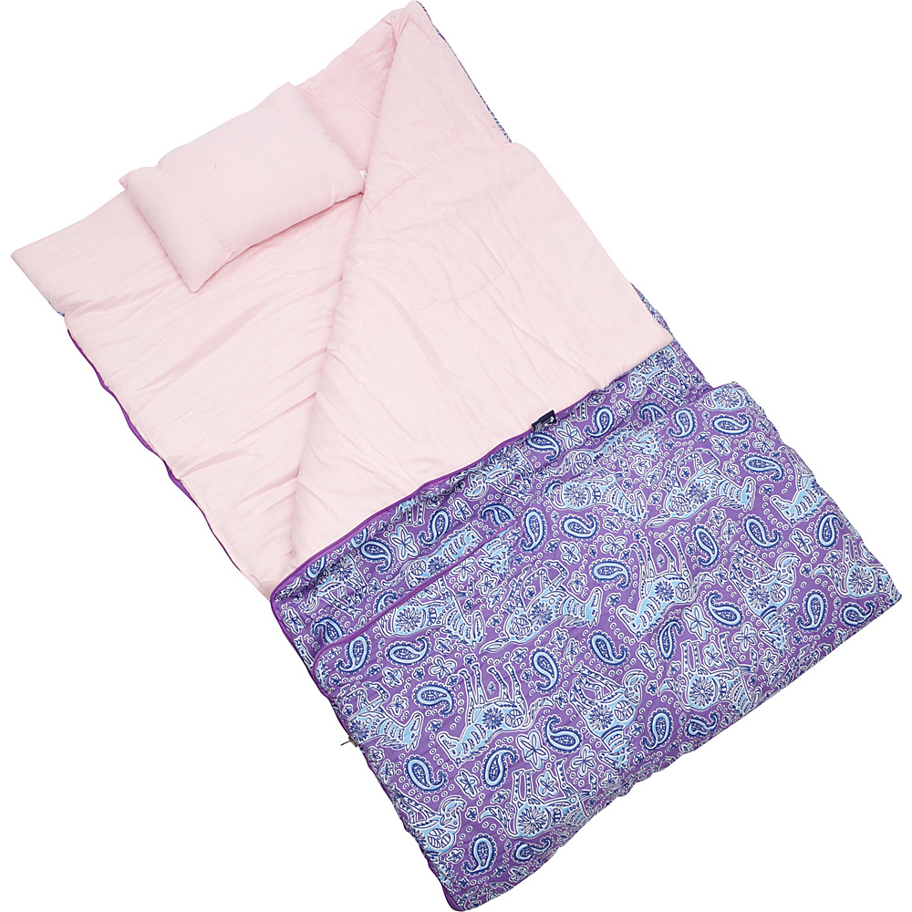 Wildkin Watercolor Ponies Purple Original Sleeping Bag Watercolor Ponies Purple Wildkin Travel Pillows Blankets