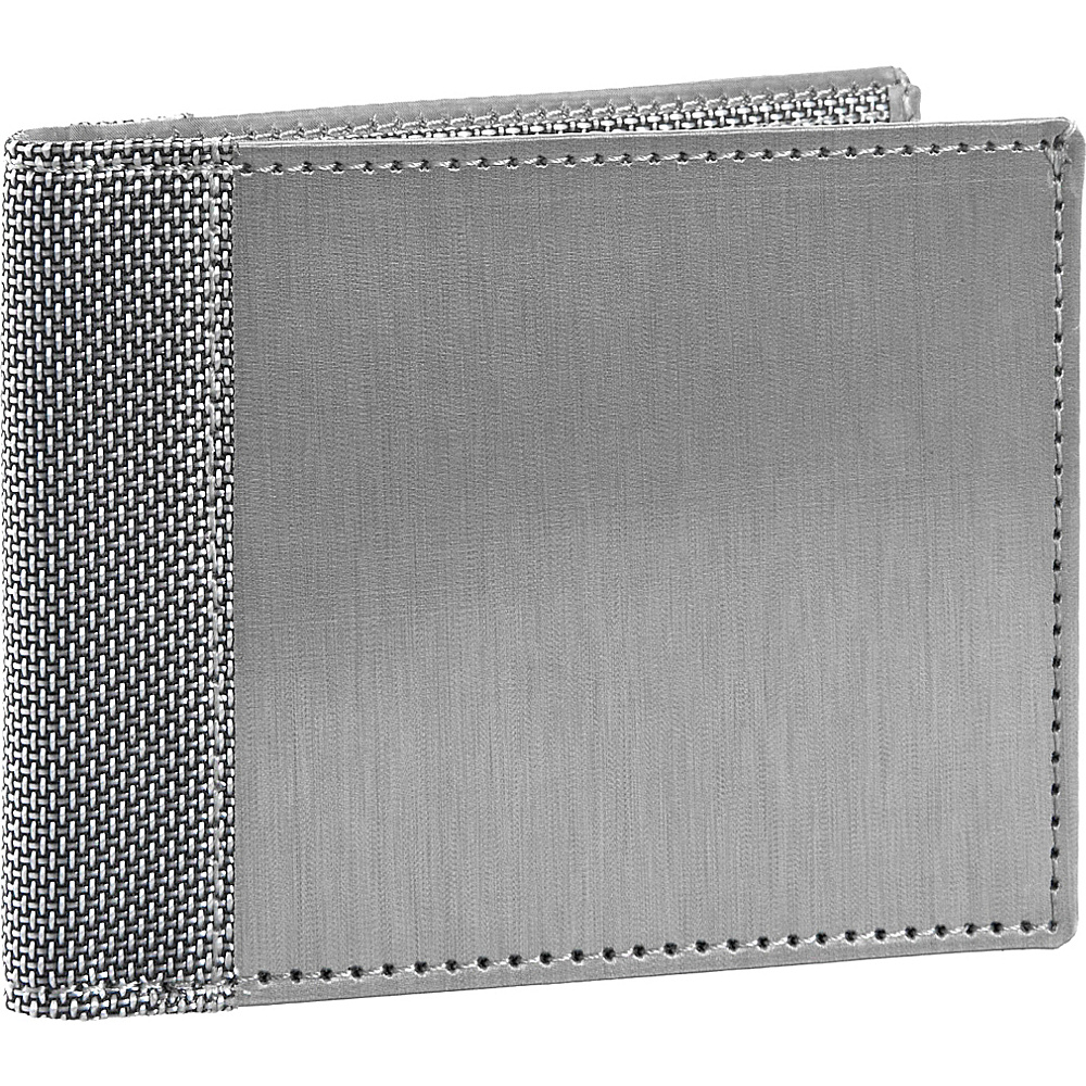 Stewart Stand Bill Fold Stainless Steel Wallet RFID Silver Grey Mesh Stewart Stand Men s Wallets