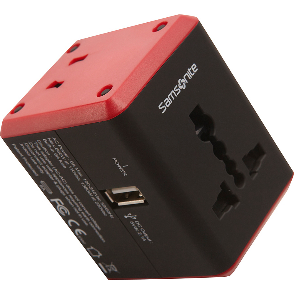 Samsonite Travel Accessories Universal Power Adapter Black Red Samsonite Travel Accessories Electronic Accessories