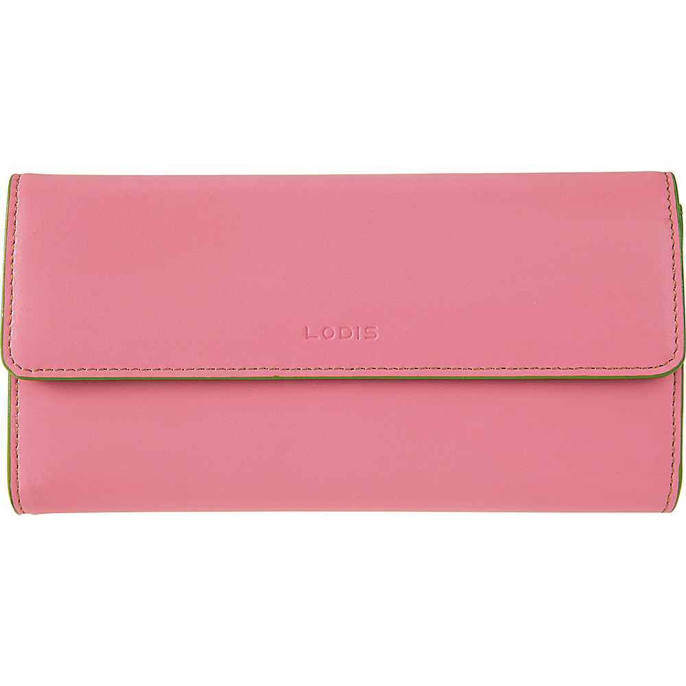 Lodis Audrey Checkbook Clutch Wallet Fashion Colors Pink Kiwi Lodis Ladies Clutch Wallets