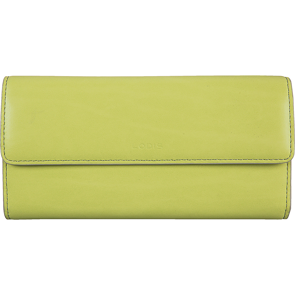 Lodis Audrey Checkbook Clutch Wallet Fashion Colors Lime Dove Lodis Women s Wallets