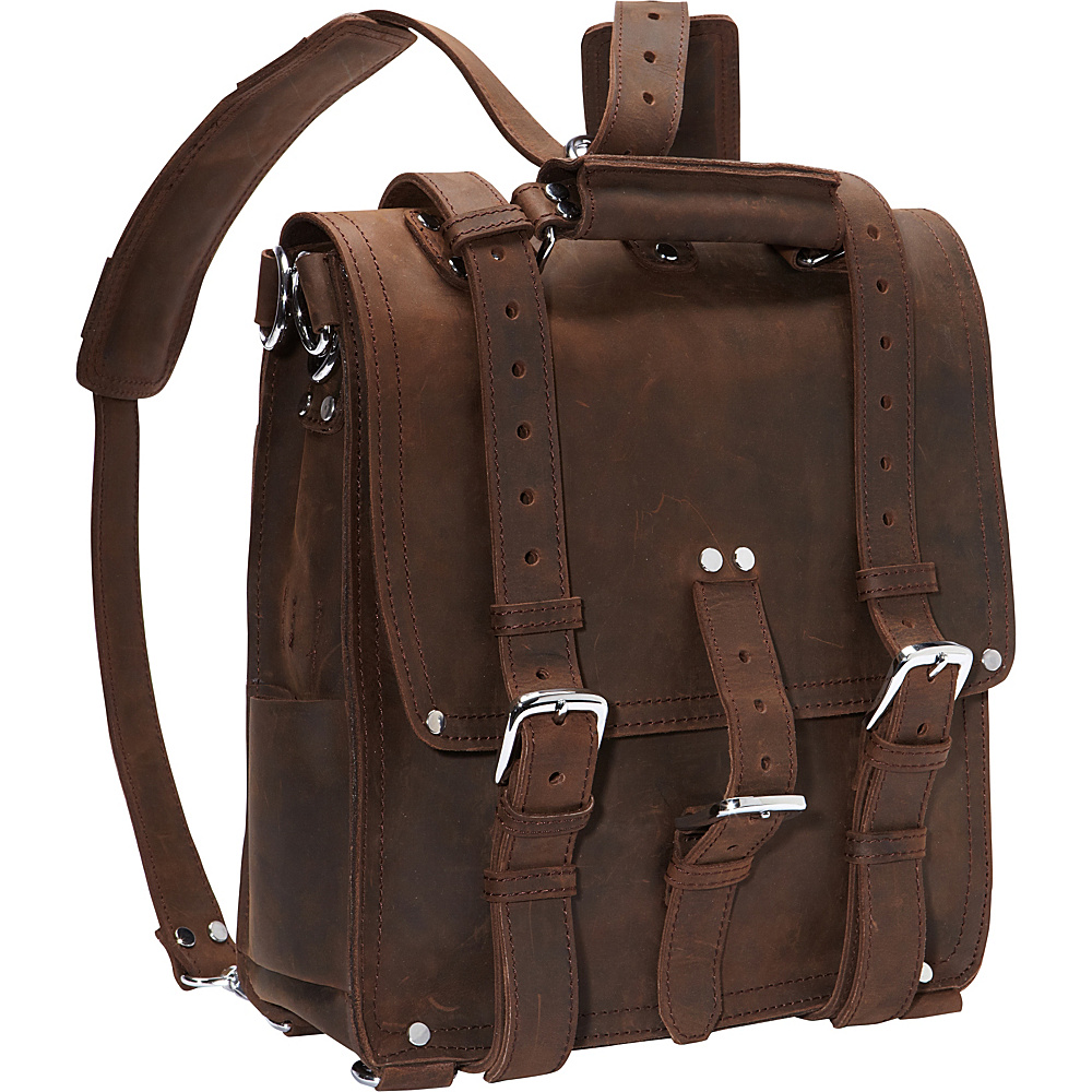 Vagabond Traveler Tall Leather Backpack Brief Dark Brown Vagabond Traveler Non Wheeled Business Cases