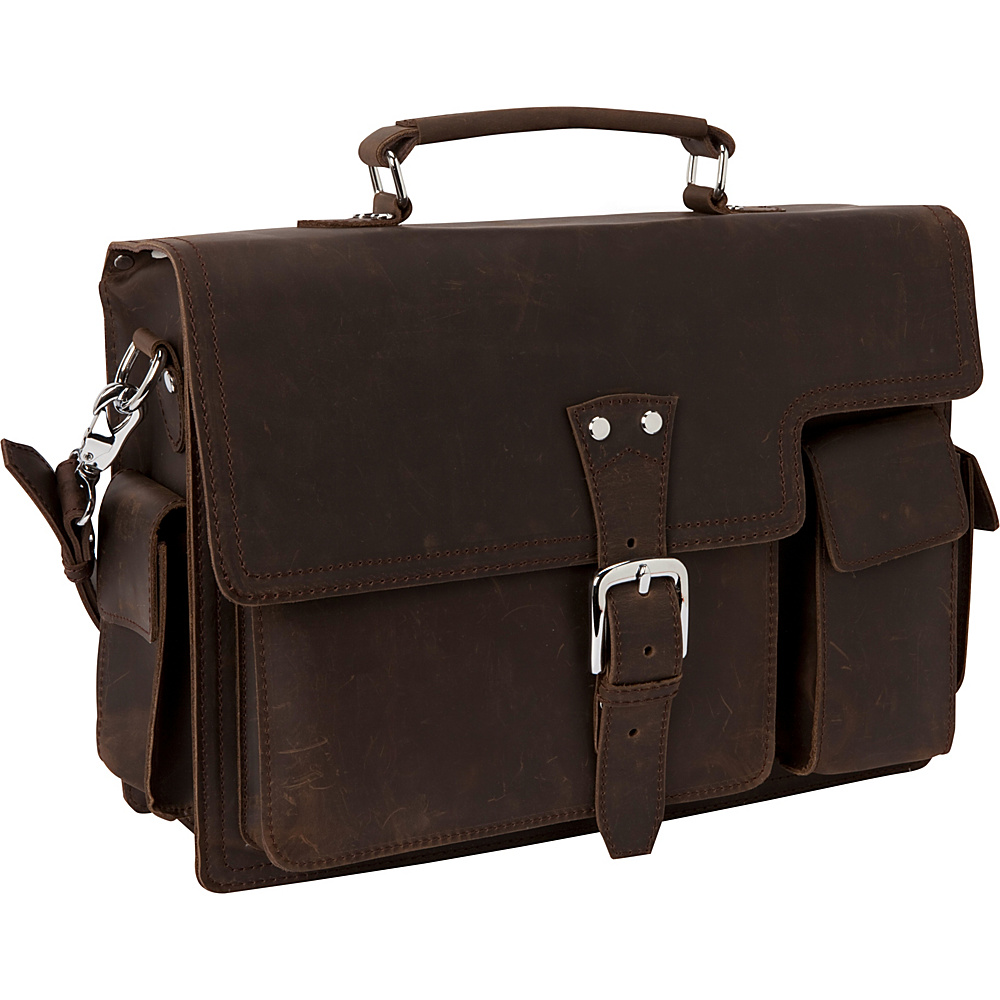 Vagabond Traveler 16 Leather Laptop Briefcase Dark Brown Vagabond Traveler Non Wheeled Business Cases